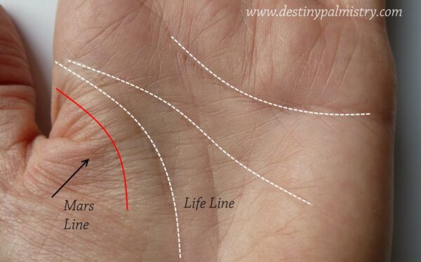 mars line, uncommon palm lines