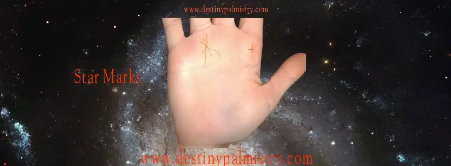 star mark on the palm