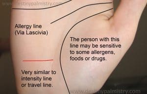 allergy line, poison line, intensity line, palmistry lines