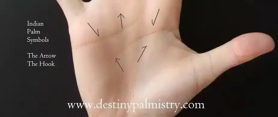 Arrow Sign or Hook Symbol Meaning in Palmistry