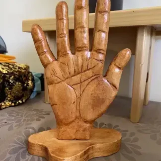 Carved Wood Palmistry Hand