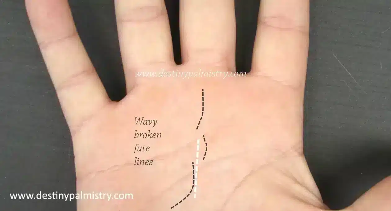 Fate Line Timing Events Scale in Palmistry