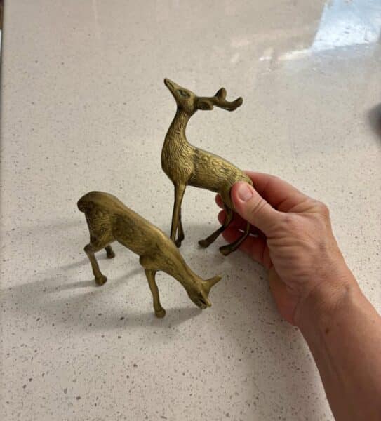 vintage brass deer, deer statues, deer figurines